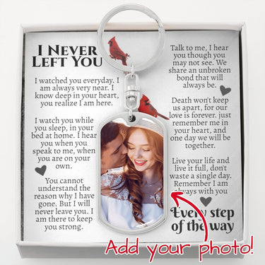 I Never Left You (Cardinal) Dog Tag Keychain - Love You This Much